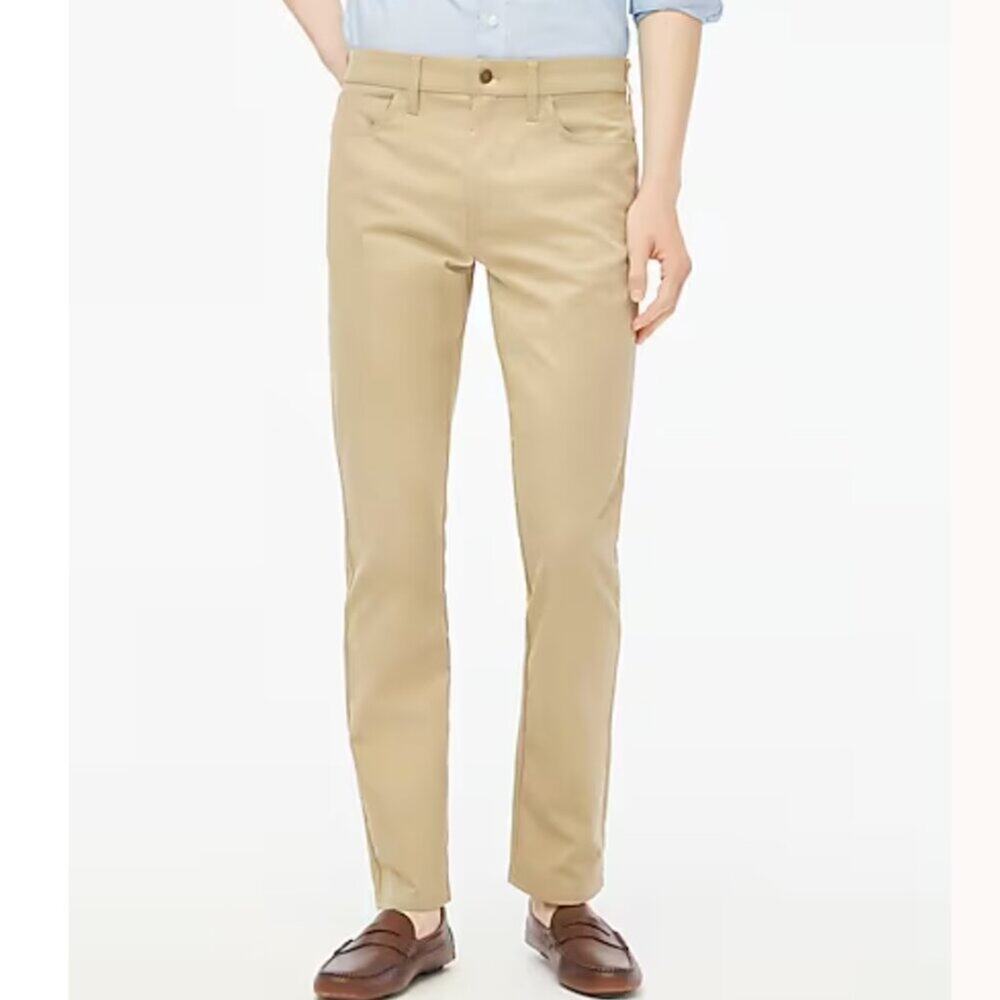 J. Crew Factory Pants Mens Slim-Fit Five-Pocket Tech Pant‎ Burnished Wheat 38X32
